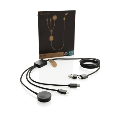 Logotrade Logogeschenke das Foto: Terra RCS rPET 6-in-1-Ladekabel mit Uhrenladegerät