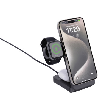 Logotrade Firmengeschenke das Foto: Urban Vitamin Arcadia 15W 3in1 Magnet-Charger aus RCS rABS