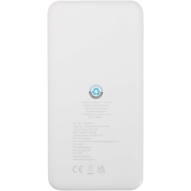 Logotrade Geschäftsgeschenke das Foto: Intan 10 W 10.000 mAh Powerbank aus recyceltem Kunststoff