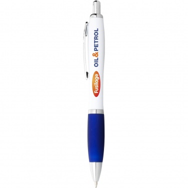 Logo trade promotional merchandise photo of: Nash ballpoint pen with white barrel and coloured grip