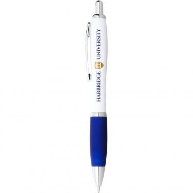 Logotrade promotional merchandise photo of: Nash ballpoint pen with white barrel and coloured grip