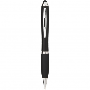 Logo trade business gifts image of: Nash coloured stylus ballpoint pen with black grip