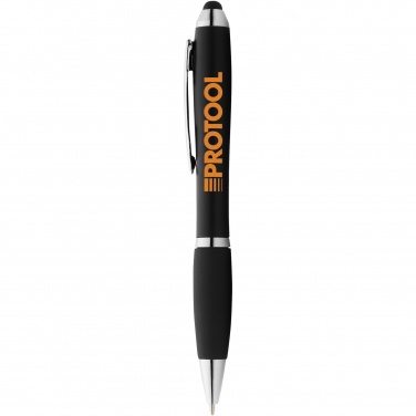 Logotrade advertising product image of: Nash coloured stylus ballpoint pen with black grip