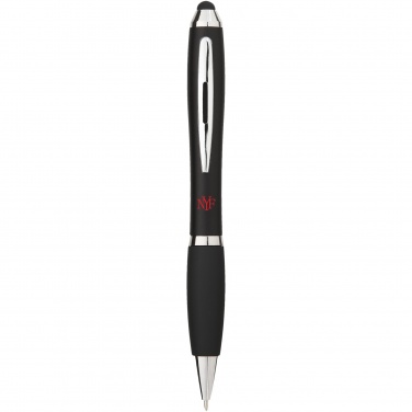 Logo trade promotional giveaways picture of: Nash coloured stylus ballpoint pen with black grip