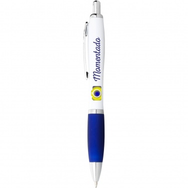 Logotrade promotional items photo of: Nash ballpoint pen white barrel and coloured grip