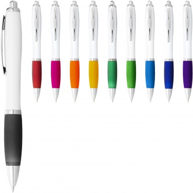 Logotrade business gifts photo of: Nash ballpoint pen white barrel and coloured grip