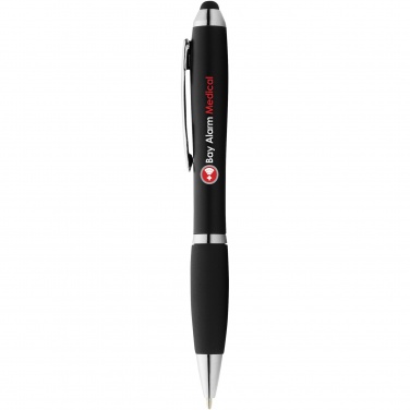 Logo trade promotional giveaway photo of: Nash coloured stylus ballpoint pen with black grip