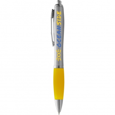 Logotrade promotional gift image of: Nash ballpoint pen silver barrel and coloured grip