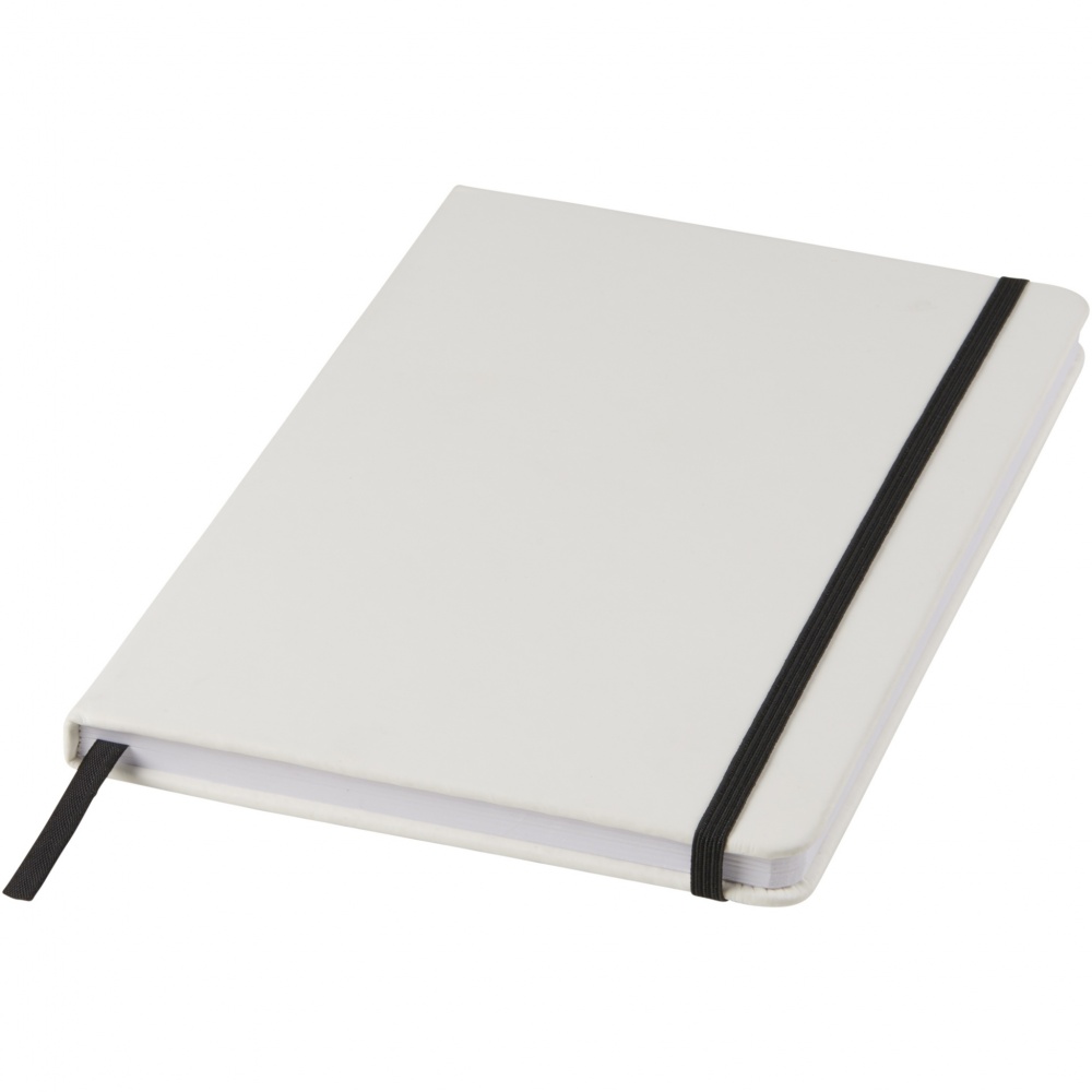 Logo trade corporate gifts picture of: Spectrum A5 white notebook with coloured strap