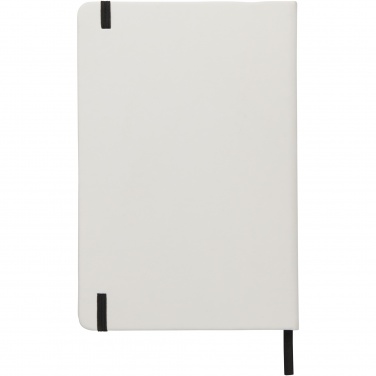 Logo trade promotional gifts picture of: Spectrum A5 white notebook with coloured strap