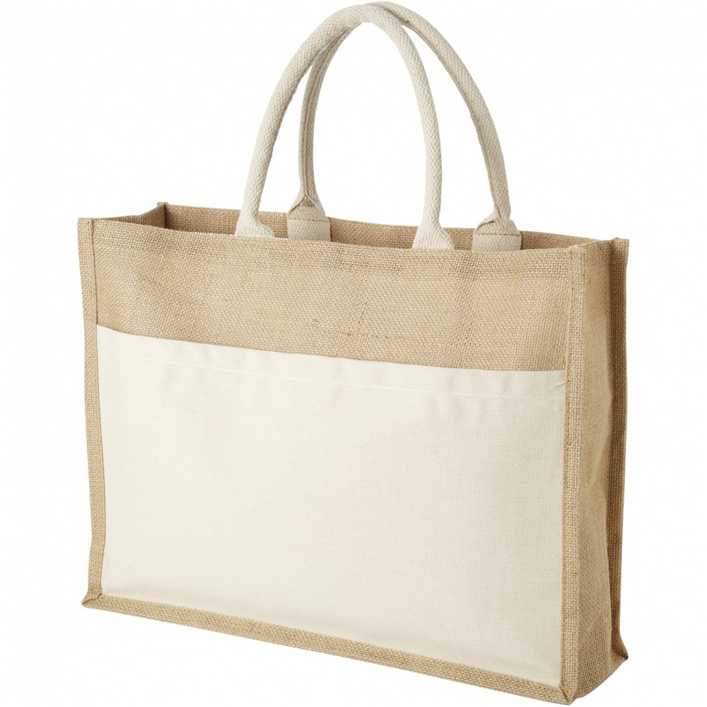 Logotrade corporate gifts photo of: Mumbay cotton pocket jute tote bag 18L