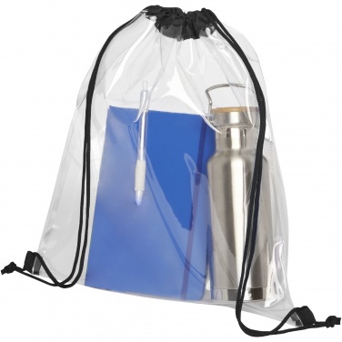 Logo trade promotional gifts picture of: Lancaster transparent drawstring bag 5L