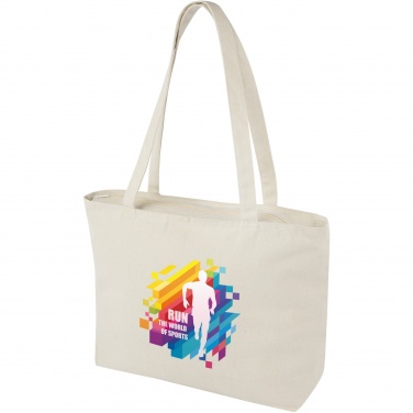 Logo trade promotional gifts picture of: Ningbo 320 g/m² zippered cotton tote bag 15L