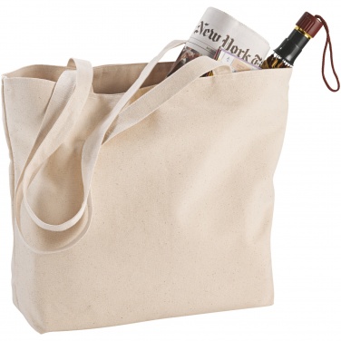 Logotrade promotional gift image of: Ningbo 320 g/m² zippered cotton tote bag 15L