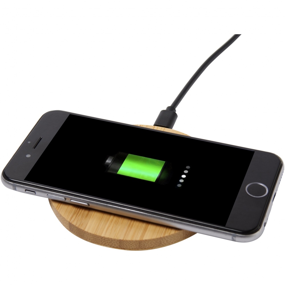 Logo trade promotional gifts picture of: Essence 5W bamboo wireless charging pad