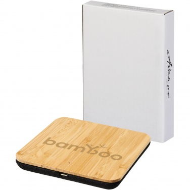 Logotrade promotional merchandise photo of: Leaf 5W bamboo and fabric wireless charging pad