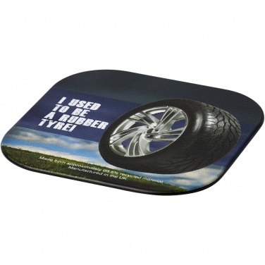Logo trade business gift photo of: Brite-Mat® square coaster with tyre material