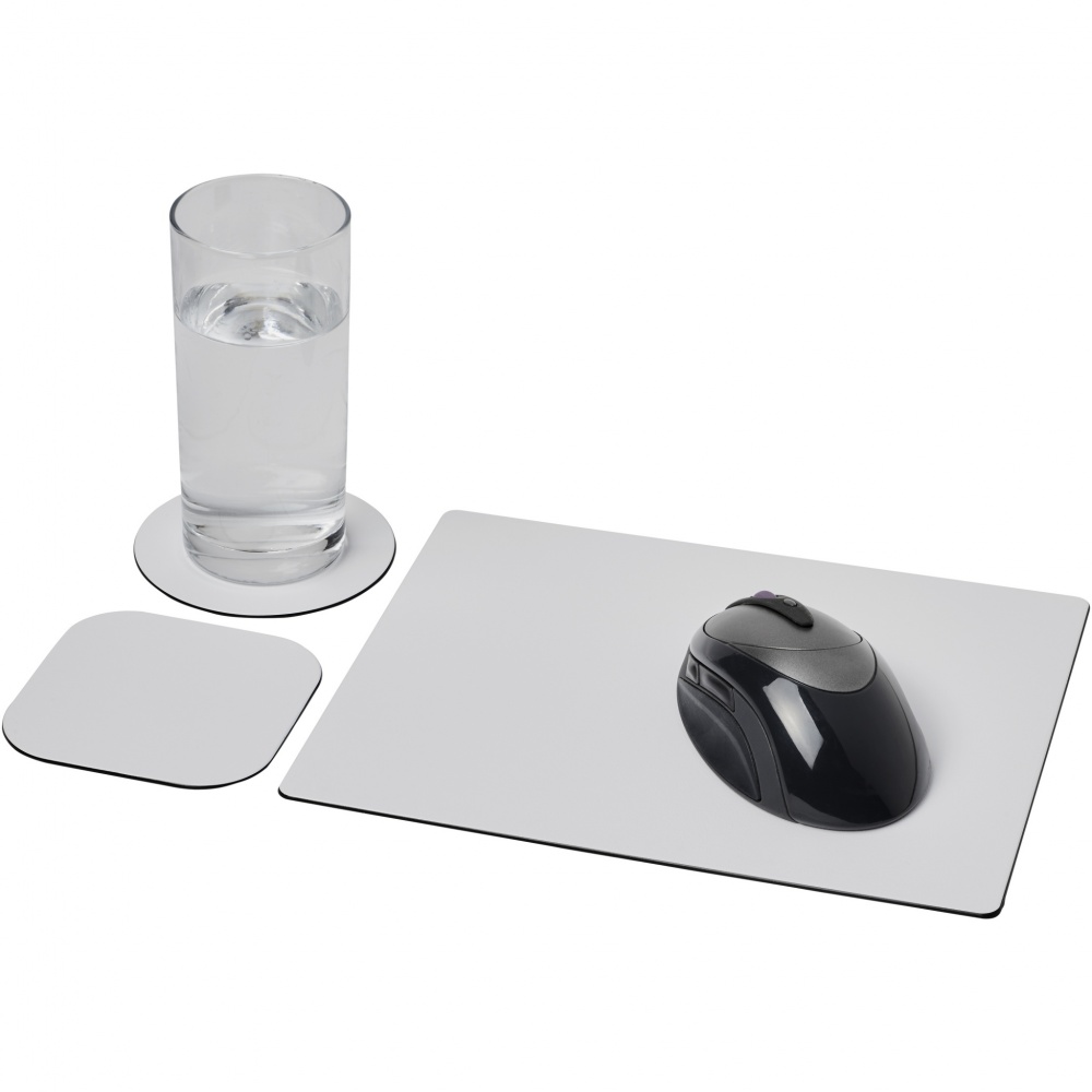 Logo trade advertising products image of: Brite-Mat® mouse mat and coaster set combo 1
