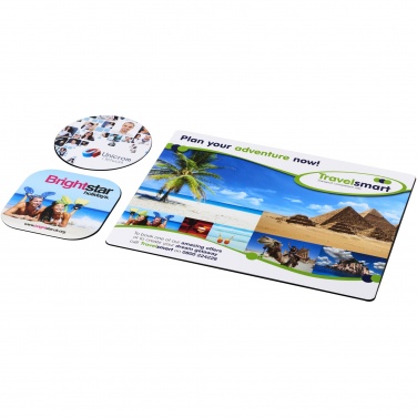 Logo trade promotional gifts picture of: Brite-Mat® mouse mat and coaster set combo 1