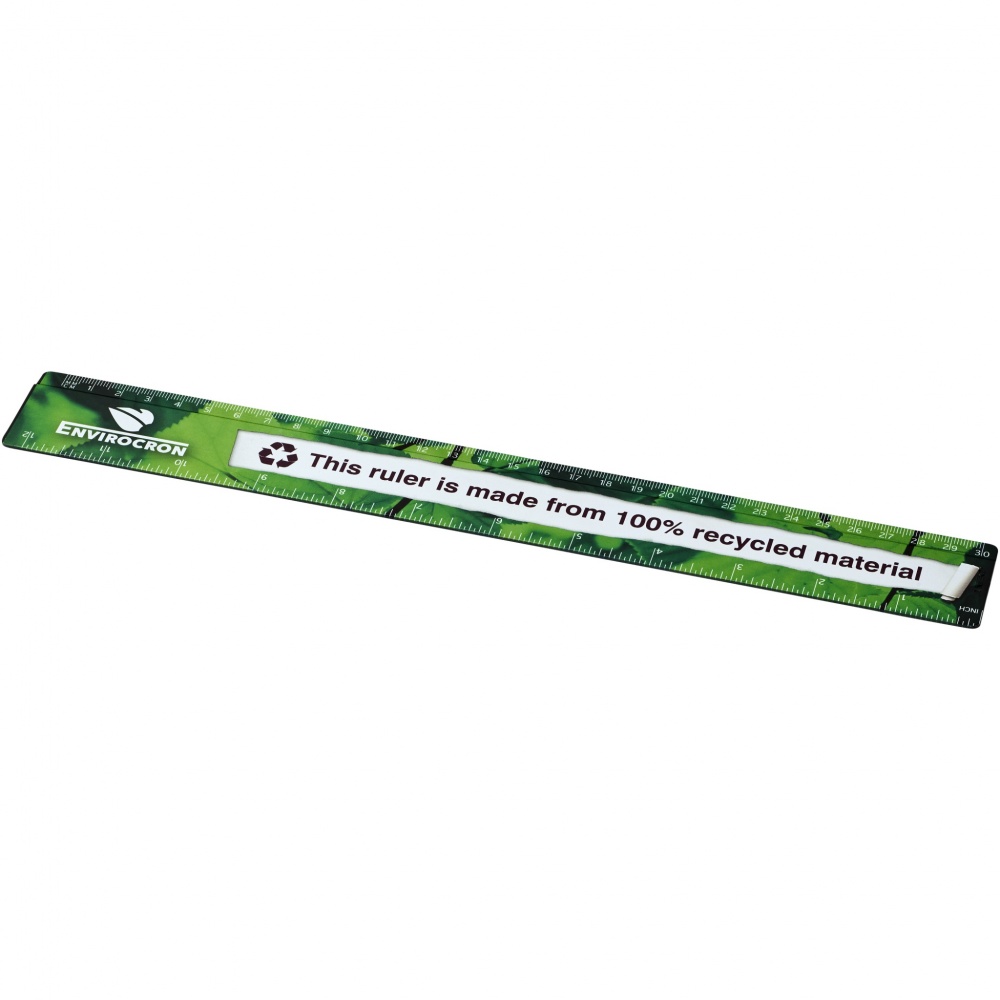 Logotrade promotional product picture of: Terran 30 cm ruler from 100% recycled plastic