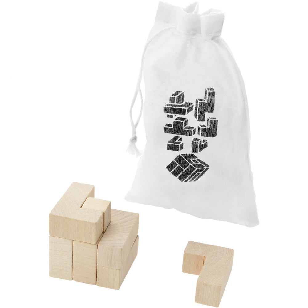 Logo trade promotional giveaways picture of: Solfee wooden squares brain teaser with pouch