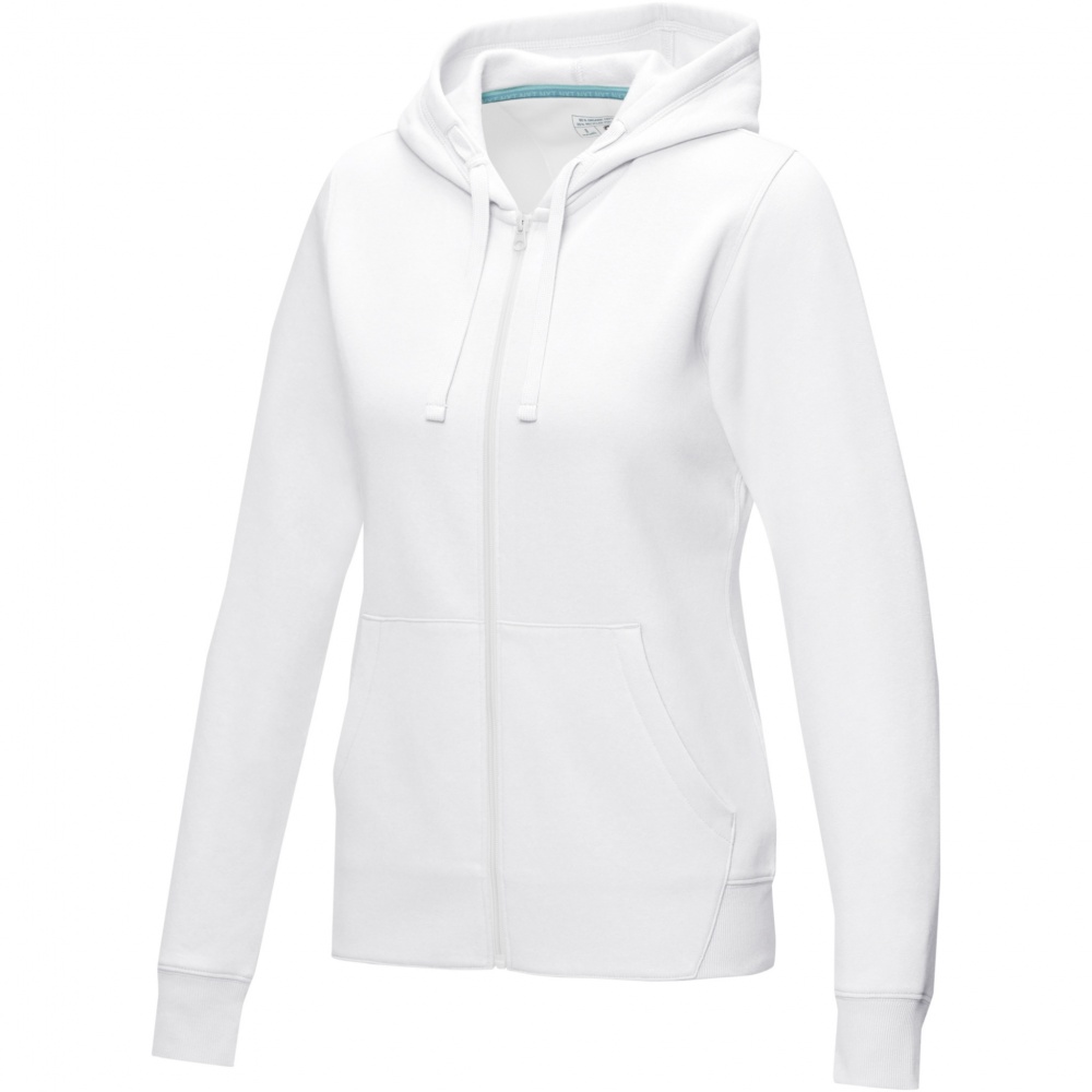 Logotrade advertising products photo of: Ruby women’s organic recycled full zip hoodie