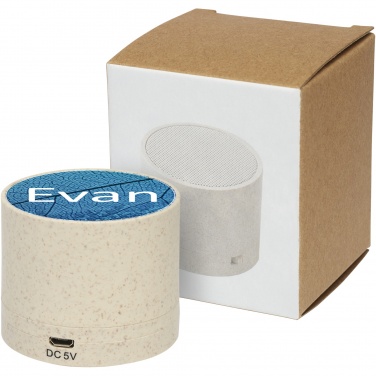Logo trade promotional giveaway photo of: Kikai wheat straw Bluetooth® speaker