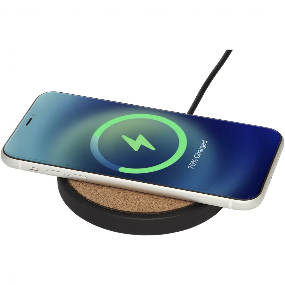 Logo trade promotional merchandise photo of: Kivi 10W limestone/cork wireless charging pad