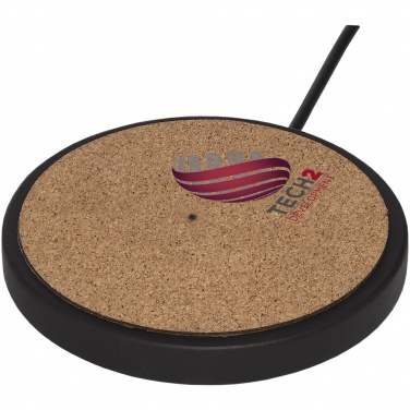 Logo trade promotional merchandise photo of: Kivi 10W limestone/cork wireless charging pad