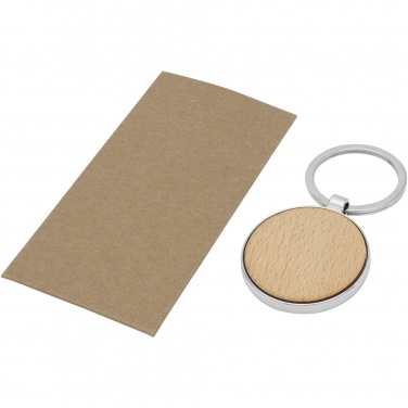 Logo trade promotional gift photo of: Moreno beech wood round keychain