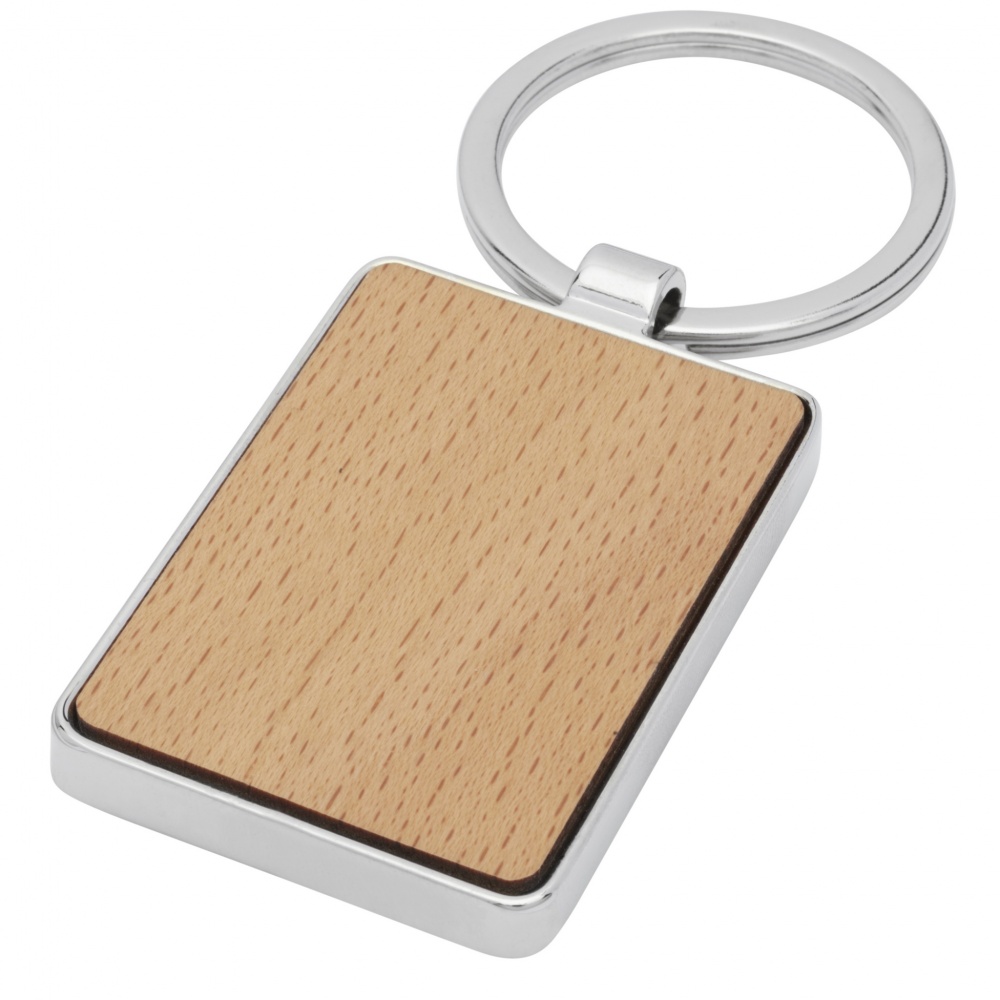 Logotrade business gifts photo of: Mauro beech wood rectangular keychain