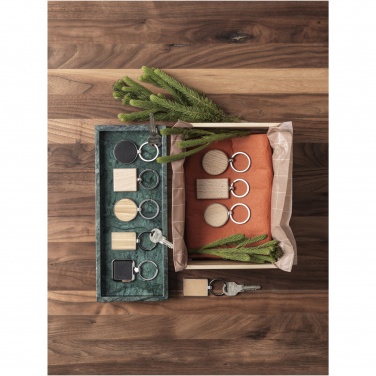 Logo trade promotional merchandise image of: Mauro beech wood rectangular keychain