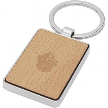Logotrade advertising products photo of: Mauro beech wood rectangular keychain