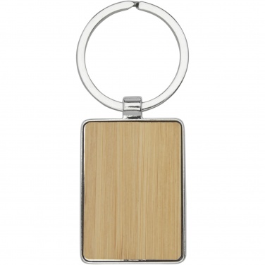 Logo trade corporate gifts image of: Neta bamboo rectangular keychain