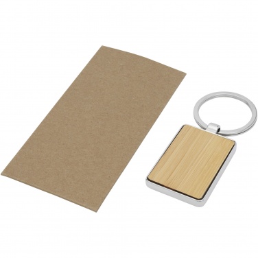 Logo trade promotional merchandise photo of: Neta bamboo rectangular keychain