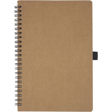 Logo trade advertising products picture of: Cobble A5 wire-o recycled cardboard notebook with stone paper