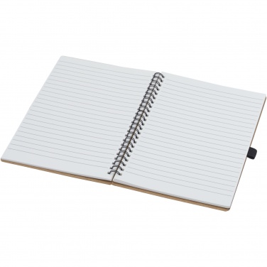 Logo trade promotional products picture of: Cobble A5 wire-o recycled cardboard notebook with stone paper