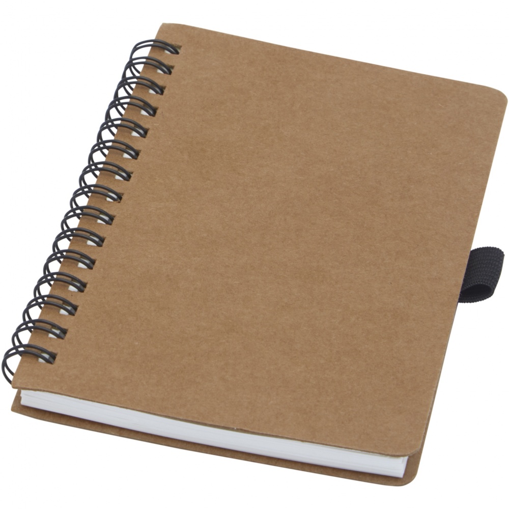 Logotrade business gift image of: Cobble A6 wire-o recycled cardboard notebook with stone paper