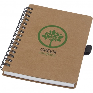 Logo trade promotional gifts picture of: Cobble A6 wire-o recycled cardboard notebook with stone paper