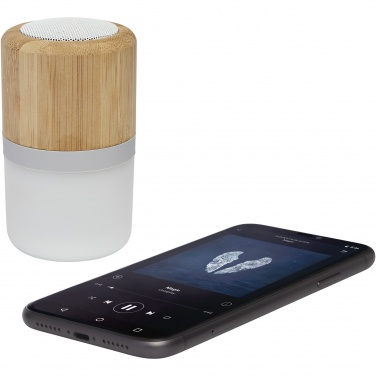 Logo trade advertising product photo of: Aurea bamboo Bluetooth® speaker with light 