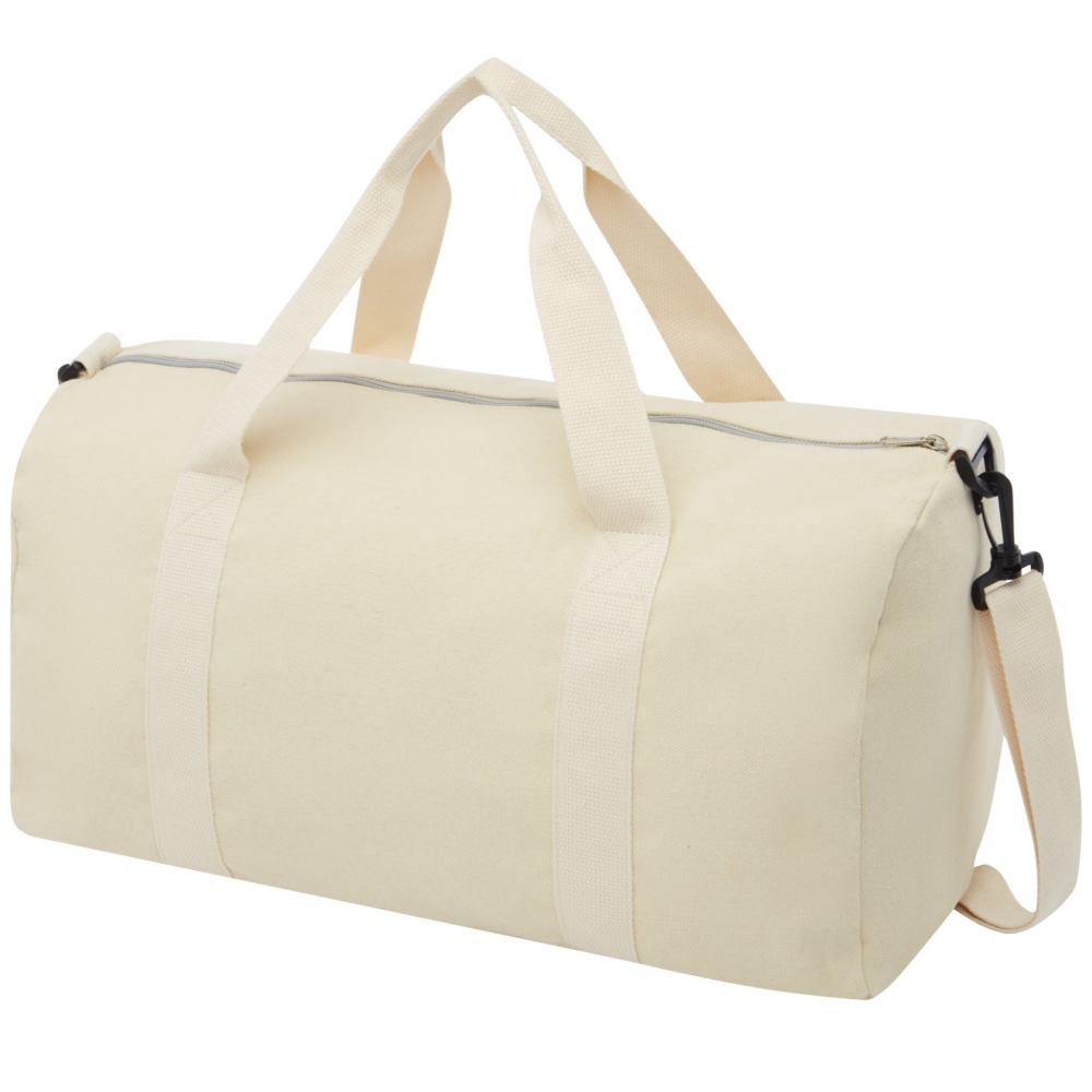 Logo trade promotional gift photo of: Pheebs 450 g/m² recycled cotton and polyester duffel bag 24L