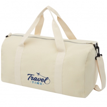 Logotrade promotional merchandise photo of: Pheebs 450 g/m² recycled cotton and polyester duffel bag 24L