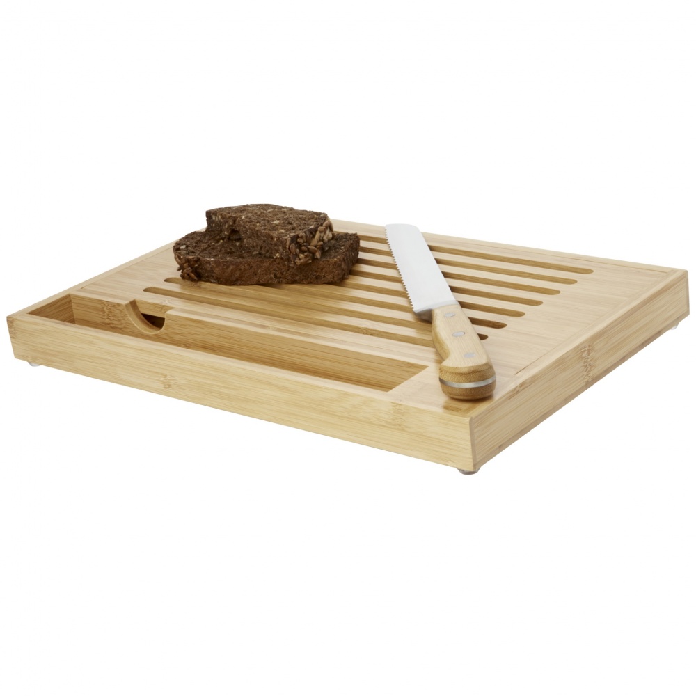 Logo trade corporate gifts picture of: Pao bamboo cutting board with knife