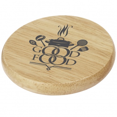 Logotrade promotional gift picture of: Scoll wooden coaster with bottle opener