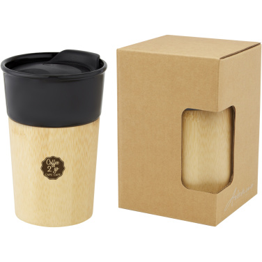 Logo trade promotional gifts image of: Pereira 320 ml porcelain mug with bamboo outer wall