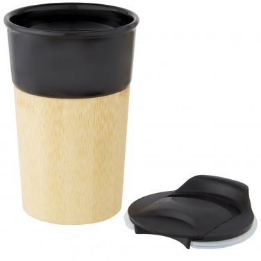 Logo trade promotional giveaway photo of: Pereira 320 ml porcelain mug with bamboo outer wall