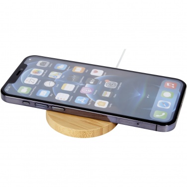 Logotrade promotional merchandise picture of: Atra 10W bamboo magnetic wireless charging pad
