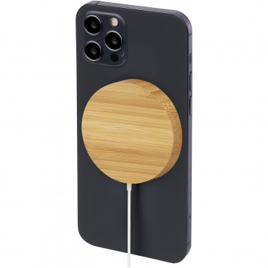 Logotrade promotional merchandise photo of: Atra 10W bamboo magnetic wireless charging pad