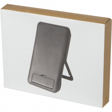 Logotrade promotional merchandise picture of: Loop 10W recycled plastic wireless charging pad with phone stand