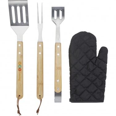 Logo trade promotional product photo of: Gril 3-piece BBQ tools set and glove 